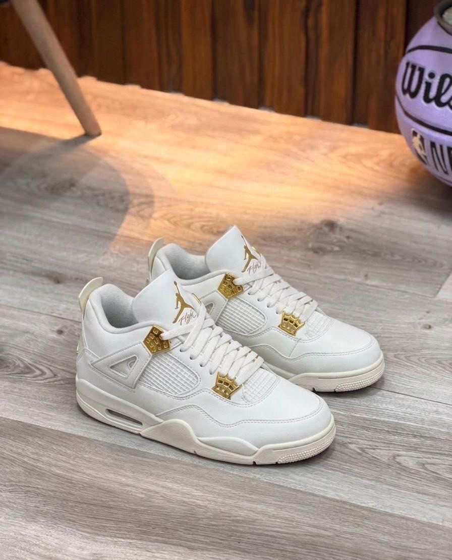 Nike Air Jordan Retro 4 White Golden